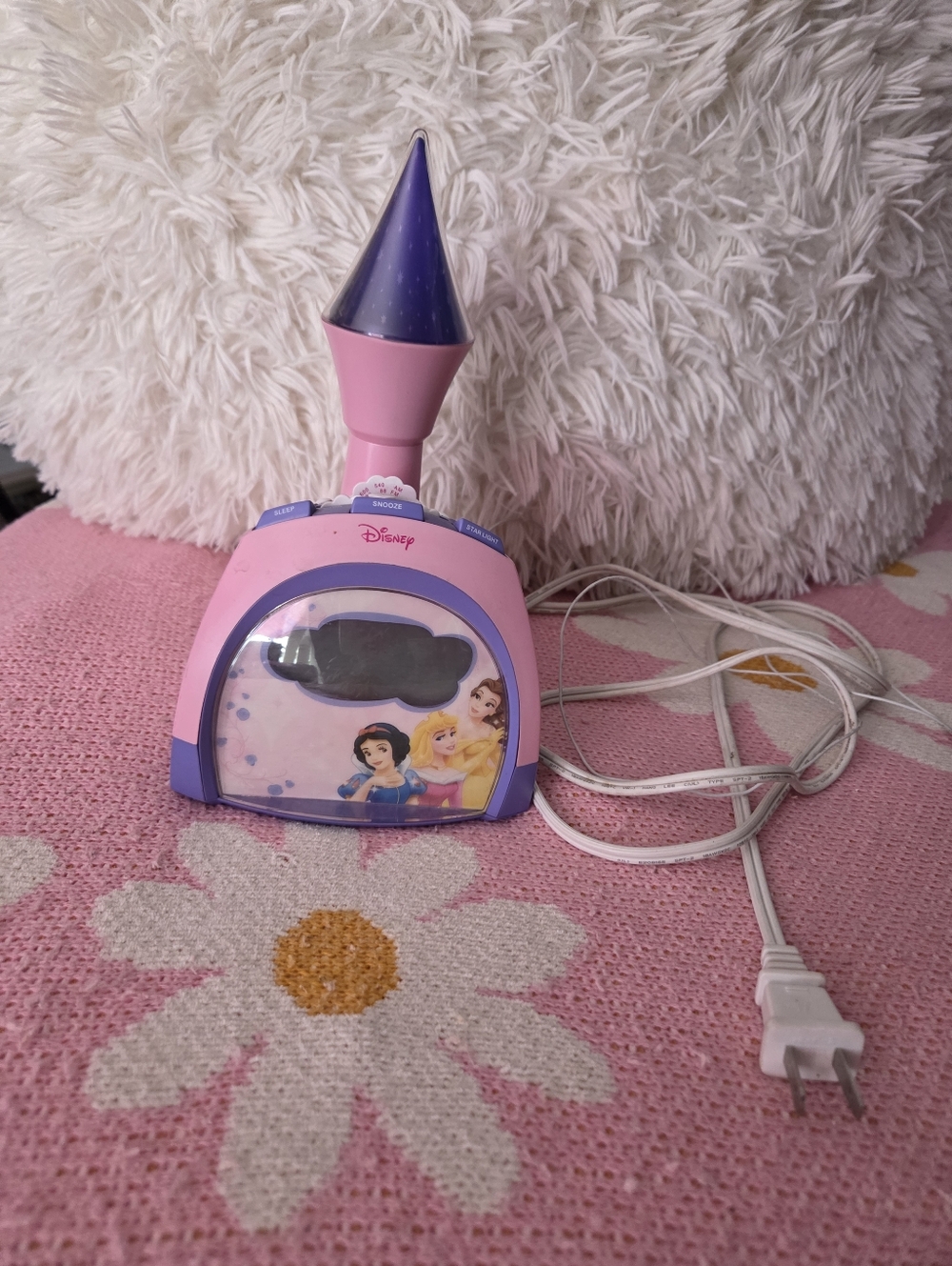 Disney Pink & Purple Princess Am/FM Radio Night Light Alarm